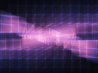 Poster - Abstract violet background element on black. Disturbed grid pattern. Detailed fractal graphics. Information technology concept.