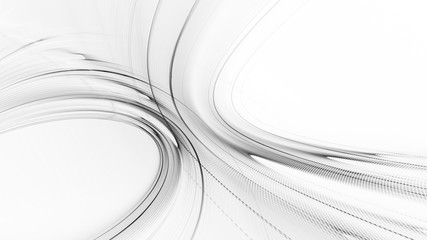 Fototapete - Abstract white background texture. Dynamic curves ands blurs pattern. Detailed fractal graphics. Science and technology concept.