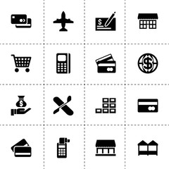 Canvas Print - Commercial icons. vector collection filled commercial icons