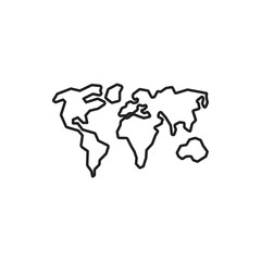 Poster - world map icon illustration