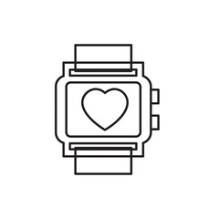 Poster - heart rate watch icon illustration