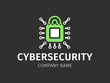 Cybersecurity - logo, icon on black background