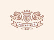 Valentines day - heraldry emblem, illustration