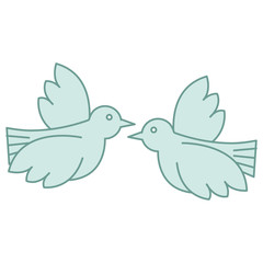 Sticker - peace doves flying icon vector illustration design