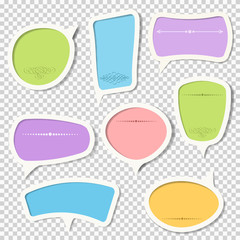 Poster - Vector set of paper speech bubbles with calligraphic elements