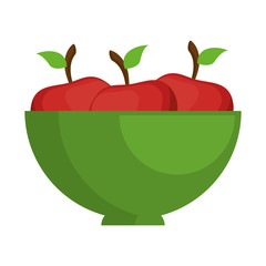 Poster - bowl with apples fresh vector illustration design