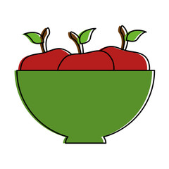 Poster - bowl with apples fresh vector illustration design