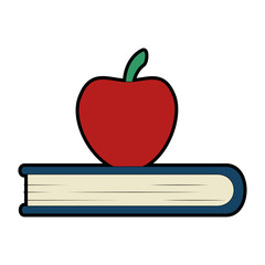 Poster - apple fresh with book vector illustration design