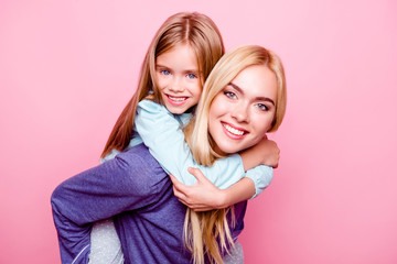 i love my mummy! she is the best one! concept of happiness, friendship between mother and daughter. 