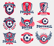 Soccer football logo, emblem collections, designs templates on a light background