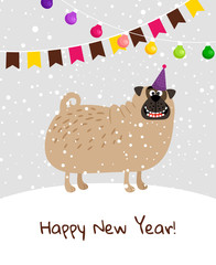 Wall Mural - Happy New Year dog card