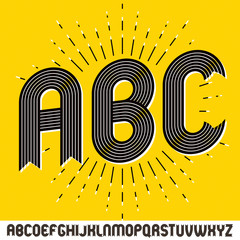 Poster - vector capital modern alphabet letters set. trendy bold rounded font, script from a to z can be used