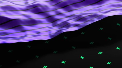 Poster - Abstract 3d rendering of seamless loop smooth surface animation with ripples. Cloth with waves. Modern loopable background design for poster, cover, branding, banner, placard. 4k UHD