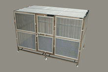 Cage Stainless For Pet Or All Animal And Protect Mosquito On Gray Background.  Concept Pet Supplies