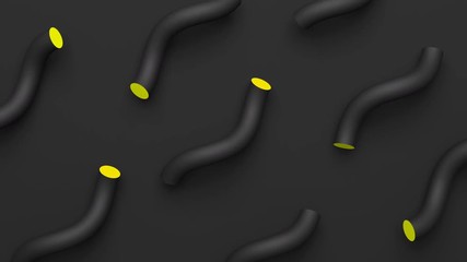 Poster - Abstract 3d rendering of geometric shapes. Computer generated loop animation. Modern background, seamless motion design for poster, cover, branding, banner, placard. 4k UHD