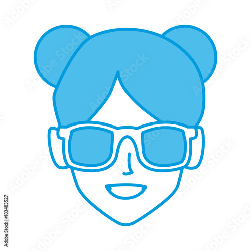 beautiful woman smiling face icon vector illustration graphic design