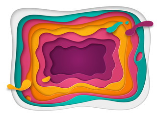 Wall Mural - 3d abstract background with paper cut shapes