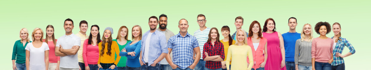 Wall Mural - international group of happy smiling people