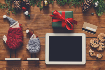 Fototapete - Christmas online shopping background
