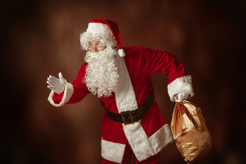 Portrait of Man in Santa Claus Costume