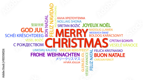 Fotografía Word cloud Merry Christmas