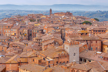 Siena. Aerial View Of The City.