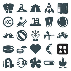  Set of 25 leisure filled icons