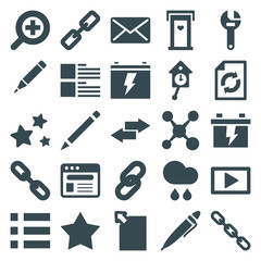 Poster - Set of 25 interface filled icons