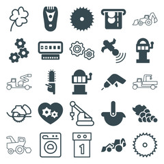 Wall Mural - Set of 25 machine filled and outline icons