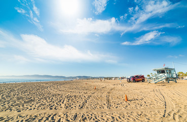 Lifeguard hut and truck in Venice Beach