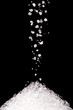 Sea salt crystals on a black background