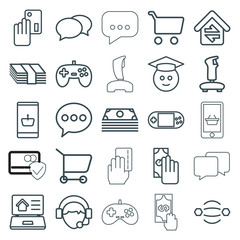 Poster - Set of 25 online outline icons