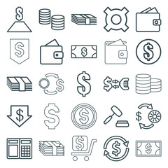 Poster - Set of 25 exchange outline icons