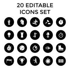 Poster - Competition icons. set of 20 editable filled competition icons