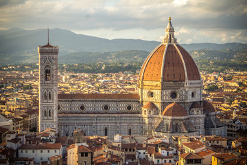 View to the Basilica di Santa Maria del Fiore in Florence, Italy