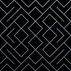 Aufkleber - Silver abstract geometric pattern background with glitter texture. Vector seamless pattern or rhombus and metal line nodes mesh for luxury silver ornate backdrop black design template