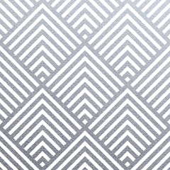 Aufkleber - Abstract geometric silver pattern background of square or triangle mesh ornament seamless tiles for modern design template. Vector geometry backdrop or silver glitter texture on white background