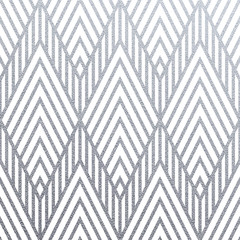 Wall Mural - Abstract geometric silver pattern background of square or triangle mesh ornament seamless tiles for modern design template. Vector geometry backdrop or silver glitter texture on white background