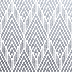 Wall Mural - Abstract geometric silver pattern background of triangles ornament for interior decor tile or modern design template. Vector geometry backdrop or silver glitter texture on white background