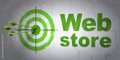 Success Web Development Concept Arrows Hitting The Center Of