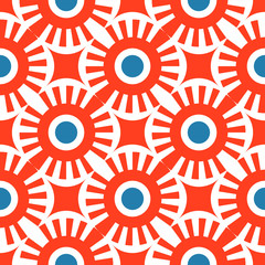 Poster - Abstract seamless pattern of lines and circles.