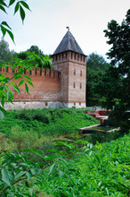 View Of The River And Fortress Wall Of The Smolensk Kremlin, Russia