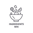© iconsgraph - ingredients mix line icon, outline sign, linear symbol, flat vector illustration
