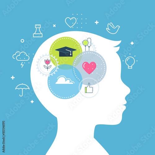 Fotomural Emotional Intelligence, Feeling and Emotions Concept Vector Illustration