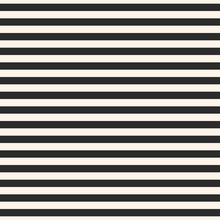 Horizontal Stripes Vector Seamless Pattern. Symmetric Straight Lines Texture. Modern Abstract Geometric Striped Background. Simple Black & White Illustration. Repeat Design Element For Decor, Prints