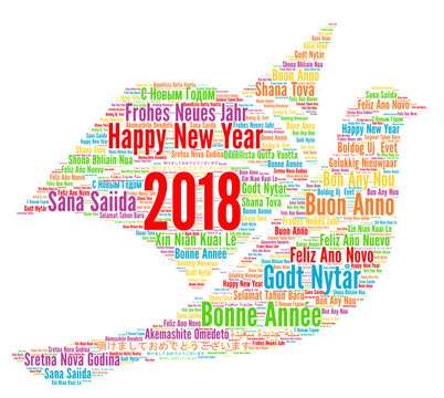 Happy New Year 2018 in different languages 