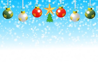 Wall Mural - Beautiful christmas decoration theme on blue