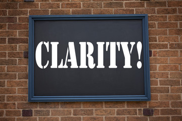 Aufkleber - Conceptual hand writing text caption inspiration showing announcement Clarity. Business concept for  Clarity Message written on frame old brick background with copy space