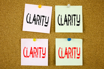 Aufkleber - Conceptual hand writing text caption inspiration showing Clarity Business concept for Clarity Message on the colourful Sticky Note close-up