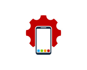 Poster - Gear Smartphone Icon Logo Design Element